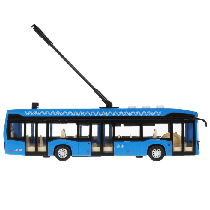 Модель «Троллейбус. Метрополитен», 19 см, свет и звук, 3 кноп, цвет синий - фото 1911771781