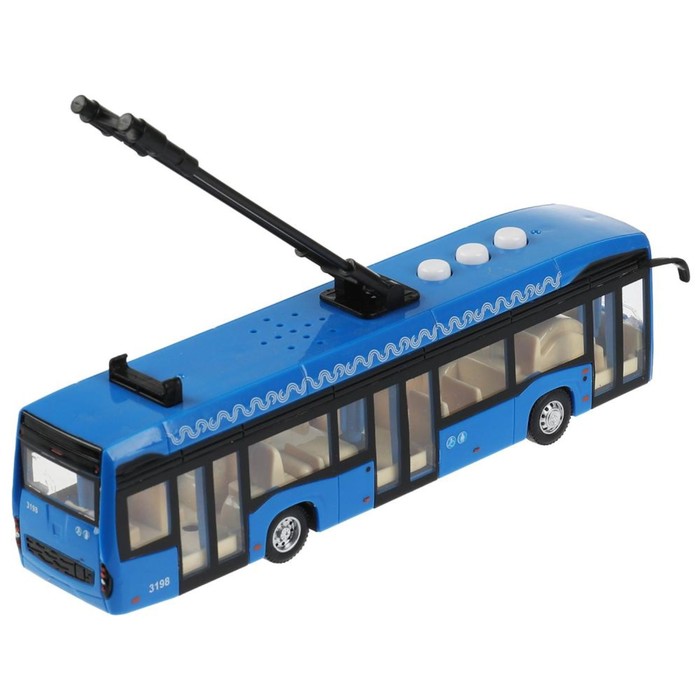 Модель «Троллейбус. Метрополитен», 19 см, свет и звук, 3 кноп, цвет синий - фото 1911771782
