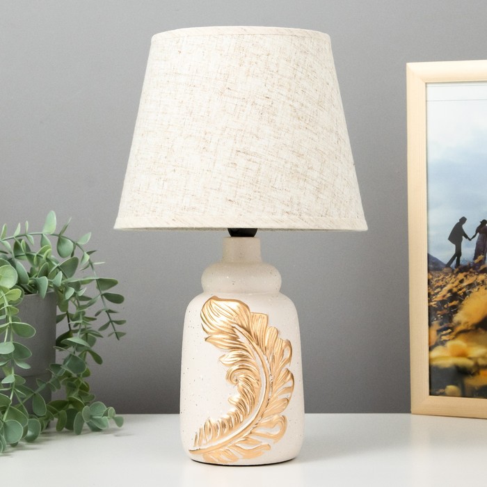 Настольная лампа 16537/1WT E14 40 Вт бело-золотой 20×20×35 см - Фото 1