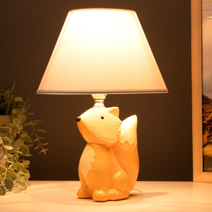Настольная лампа 16549/1GR E14 40Вт оранжево-белый 20х20х28,5 см RISALUX - фото 1908948621