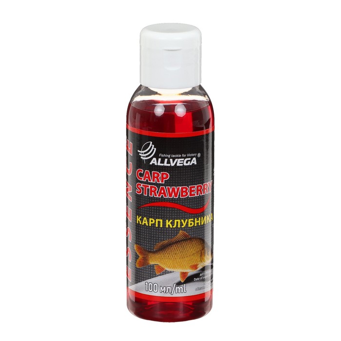 Ароматизатор-концентрат жидкий ALLVEGA Essence Carp Strawberry, карп клубника, 100 мл