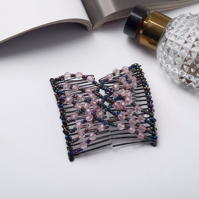 Зажим для волос «Сетка», шарики грани, 8×7 см, розово-чёрный