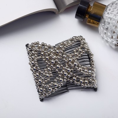 Зажим для волос «Сетка», люкс, 8×7 см, серебро