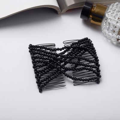 Зажим для волос «Сетка», роскошь, 9.5 см, чёрный