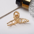 Крабик для волос «Валери», бамбуковая петелька, 5 см, золото - Фото 4