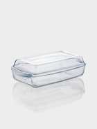 Форма для запекания Paşabahçe Borcam, 1.3/0.9 л, 28.6×16×5 см, с крышкой, прямоугольная, жаропрочное стекло, прозрачная - Фото 1