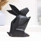 Копилка "Заяц оригами" черный с золотом, 18 х13х10см - фото 8994256