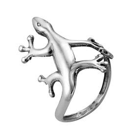 Кольцо "Ящерица", посеребрение с оксидированием, 16,5 размер