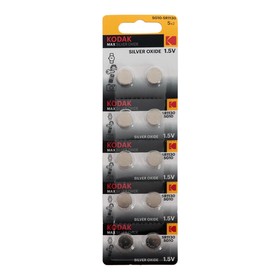 Батарейка алкалиновая Kodak MAX Silver Oxid Button Cell, SG10 (389, SR1130, SR54), 10 шт