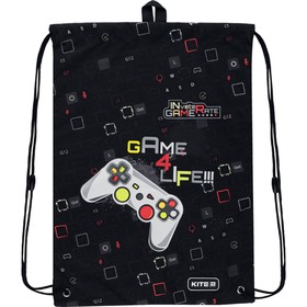 

Мешок для обуви Kite, 460 x 330 мм, "Game 4 Life", черный