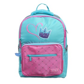 

Рюкзак школьный Kite Education Charming Crown, 38 х 27 х 13 см, эргономичная спинка, бирюзовый, розовый