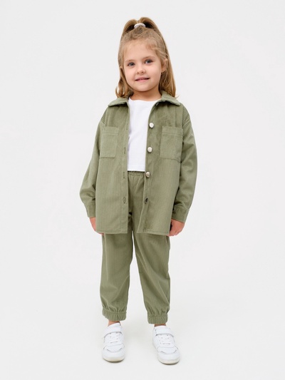 Костюм для девочки KAFTAN Velvet, размер 34 (122-128 см), зелёный