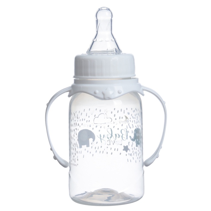 Бутылочка для кормления Baby love, классическое горло, от 0 мес, 150 мл., цилиндр, с ручками - фото 1897223417