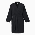 Халат махровый женский «Экономь и Я», размер 50-52, 100% хлопок с AIRO, 320 г/м², чёрный - Фото 8
