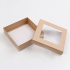 Коробка складная, крышка-дно, с окном, крафт, 30 х 30 х 8 см - Фото 3