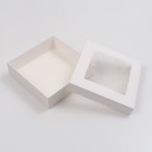 Коробка складная, крышка-дно,с окном, белая, 30 х 30 х 8 см - Фото 3
