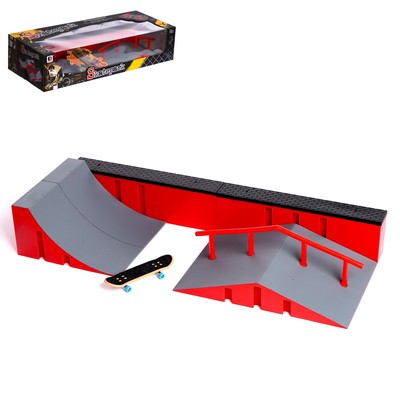 Уценка Скейт-парк «Рампа с перилами», с пальчиковым скейтом, МИКС