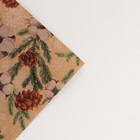 Бумага упаковочная крафтовая «Шишки» , 70 × 100 см - Фото 3