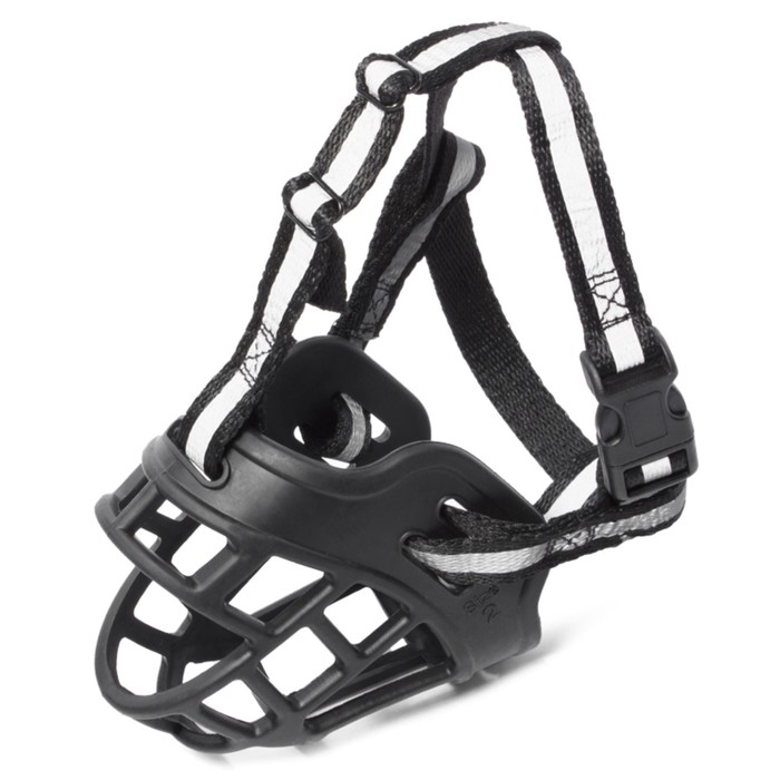 Намордник силиконовый с нейлоновым ремешком №2, 70 х 45 х 105 мм - Фото 1