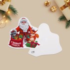 Открытка, декор на пухлом скотче "Дедушка Мороз" подарки, мешок и зверята - фото 318966074