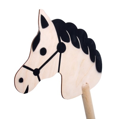 Детская игрушка деревянная «Лошадка на палке» без ручек
