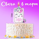 Свеча для торта «С Днём Рождения», единорог, 4.3×7.3 см - Фото 2