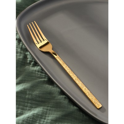 Вилка столовая Magistro «Олин GOLD», длина 19.8 см, нержавеющая сталь, золотистая
