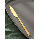 Нож столовый из нержавеющей стали Magistro «Олин GOLD», длина 22,5 см, на подвесе, цвет золотой - фото 17516221