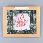 Пакет подарочный новогодний крафтовый с пластиковым окном «Новогодняя ель», 31×26×11 см 7724291