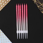 Свечи для торта с блестками, розовый, 6 шт., 13×0.4 см - Фото 2