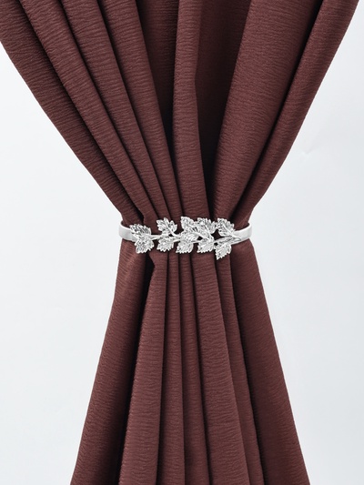 Подхват для штор «Ветвь», 8×2.5 см, 23.5 см, цвет серебряный