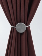 Подхват для штор «Вязаный круг», на пружине, d=6/3.5 см, 23.5 см, тёмно-серый - Фото 1