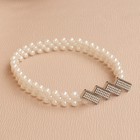 Подхват для штор «Геометрия», жемчуг на резинке, 2.2×7.5 см, 2×45 см, белый - Фото 2