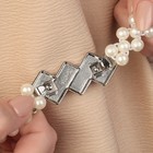 Подхват для штор «Геометрия», жемчуг на резинке, 2.2×7.5 см, 2×45 см, белый - Фото 4