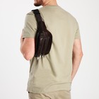 Сумка поясная на молнии, 7×33×12 см, тёмно-коричневая - Фото 6