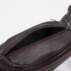 Сумка поясная на молнии, 7×33×12 см, тёмно-коричневая - Фото 4
