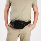 Сумка поясная на молнии, 7×33×12 см, чёрная - Фото 5