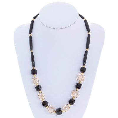 Бусы «Магнетик», цвет черный в золоте