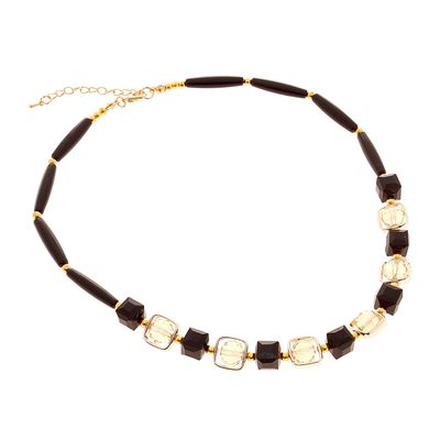 Бусы «Магнетик», цвет черный в золоте