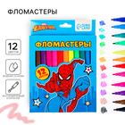 Фломастеры, 12 цветов, в картонной коробке, Человек-паук - фото 109345737