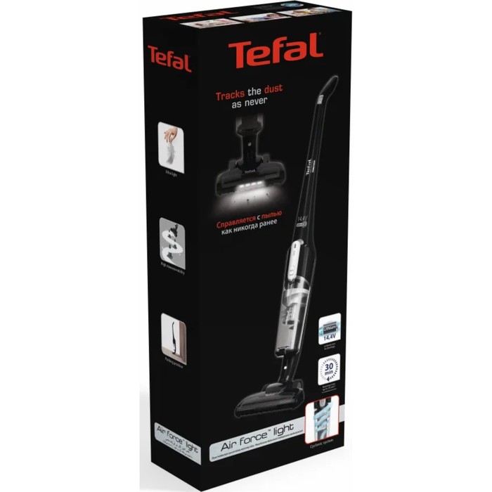 Пылесос Tefal TY6545RH, вертикальный, беспроводной, 0.65 л, чёрный - фото 51480477