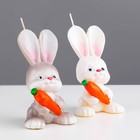 Свеча фигурная «Кролик с морковкой», 10х5,5 см, 51 г - Фото 2