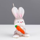 Свеча фигурная «Кролик с морковкой», 10х5,5 см, 51 г - Фото 3