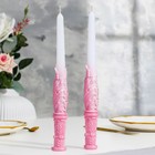 Набор свадебных свечей «Два Ангела», родительская пара, 27,5х3 см, бело-розовый - фото 9858851