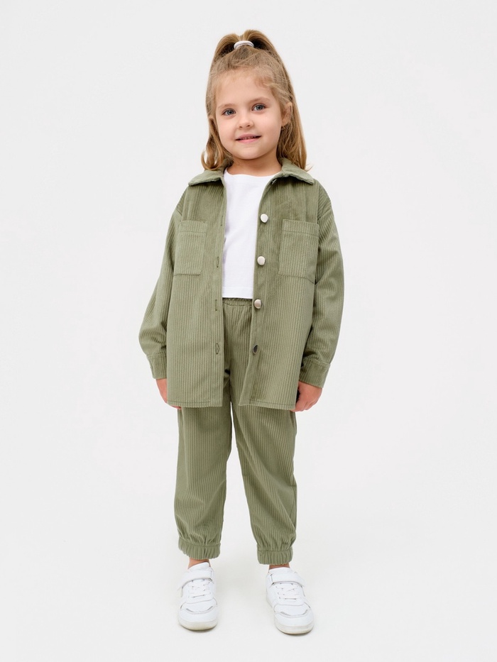 Костюм для девочки KAFTAN Velvet, размер 36 (134-140 см), зелёный - Фото 1