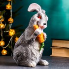 Копилка "Заяц с морковкой" серый, 26х16х12см - фото 9858878