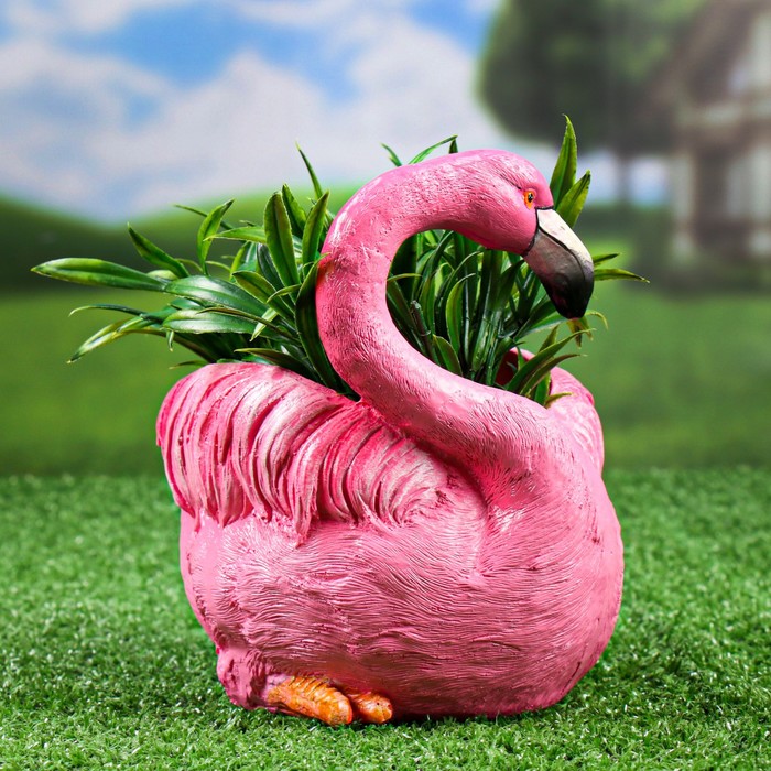 Фигурное кашпо "Фламинго" - Фото 1