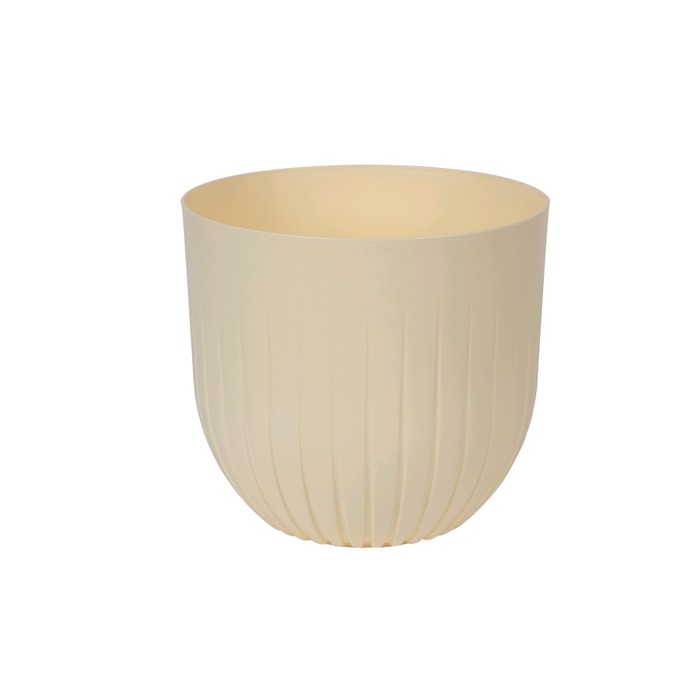 Кашпо «АЛЬФА» с вкладкой, 6 л, цвет ванильный - Фото 1