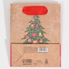 Пакет крафтовый вертикальный «Новогодняя ель», S 12 × 15 × 5.5 см - фото 8956382