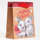 Пакет крафтовый вертикальный «Кролики», S 12 × 15 × 5.5 см - Фото 2